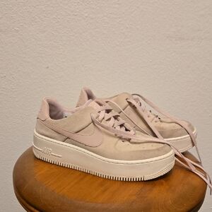 Nike Air Force 1 Low Sage Particle Beige Pink, Womens Size 8, missing insoles